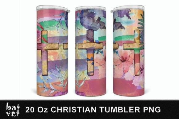 Christian Tumbler PNG Floral Tumbler for Crafts