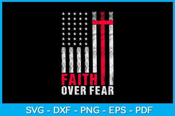Faith over Fears Christian Cross Flag for Crafts