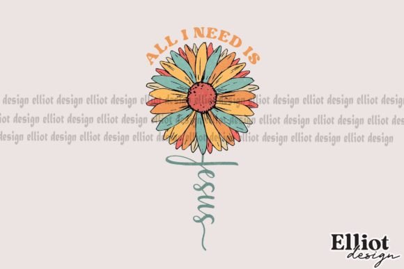 Jesus Vintage Flower Sublimation: A Vintage Crafts Design for Boutique Brands
